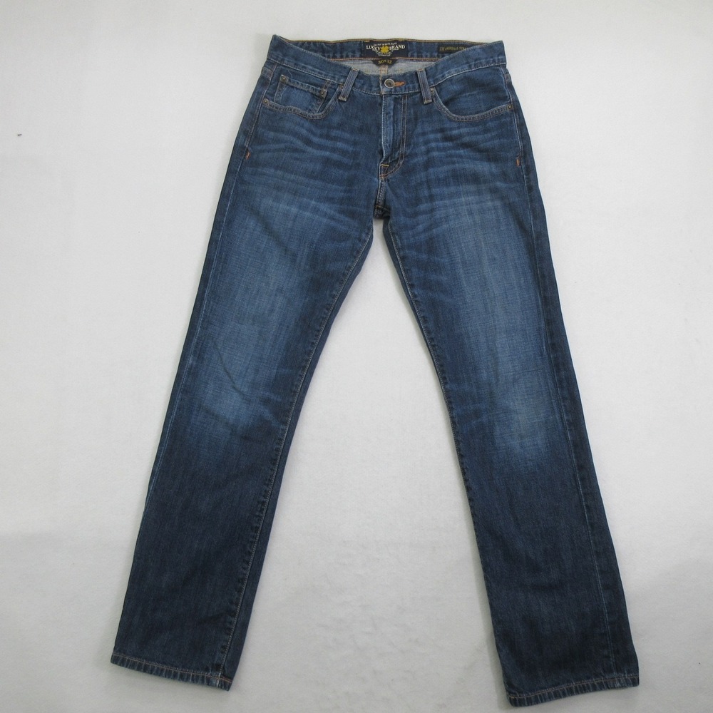 Lucky Brand Men 221 Original Straight Jeans 30x32 Medium Wash Blue 100% Cotton